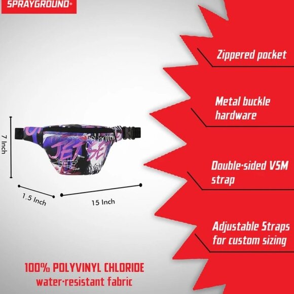 NWT Sprayground Shark Atelier Savvy Crossbody Bumbag Beltbag - Picture 3 of 11